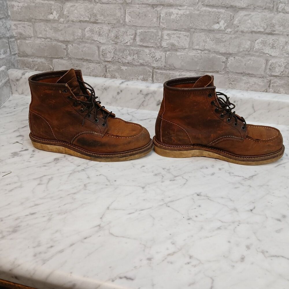 Red Wing Shoes Men's Heritage 1907 Work Boots Brown Leather Lace Up USA 10D